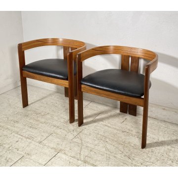 RARISSIMA COPPIA SEDIA AFRA E TOBIA SCARPA MOD. PIGRECO PROD GAVINA ANNI 60 NOCE