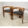 RARISSIMA COPPIA SEDIA AFRA E TOBIA SCARPA MOD. PIGRECO PROD GAVINA ANNI 60 NOCE