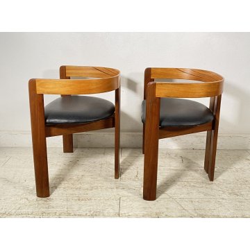 RARISSIMA COPPIA SEDIA AFRA E TOBIA SCARPA MOD. PIGRECO PROD GAVINA ANNI 60 NOCE