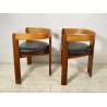 RARISSIMA COPPIA SEDIA AFRA E TOBIA SCARPA MOD. PIGRECO PROD GAVINA ANNI 60 NOCE