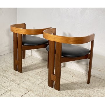 RARISSIMA COPPIA SEDIA AFRA E TOBIA SCARPA MOD. PIGRECO PROD GAVINA ANNI 60 NOCE