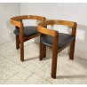 RARISSIMA COPPIA SEDIA AFRA E TOBIA SCARPA MOD. PIGRECO PROD GAVINA ANNI 60 NOCE