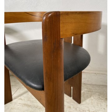 RARISSIMA COPPIA SEDIA AFRA E TOBIA SCARPA MOD. PIGRECO PROD GAVINA ANNI 60 NOCE