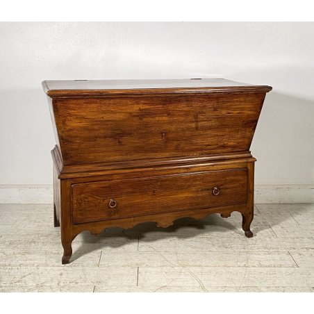 ANTICA MADIA RIBALTA PANCA LEGNO ROVERE 1800 1 CASSETTO MOBILE CASSAPANCA EPOCA