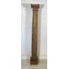 ANTICA GRANDE COLONNA LEGNO PIOPPO DORATO PILASTRO 1700 CAPITELLO CHIESA EPOCA