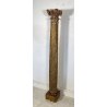 ANTICA GRANDE COLONNA LEGNO PIOPPO DORATO PILASTRO 1700 CAPITELLO CHIESA EPOCA