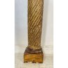 ANTICA GRANDE COLONNA LEGNO PIOPPO DORATO PILASTRO 1700 CAPITELLO CHIESA EPOCA
