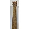 ANTICA GRANDE COLONNA LEGNO PIOPPO DORATO PILASTRO 1700 CAPITELLO CHIESA EPOCA