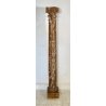 ANTICA GRANDE COLONNA LEGNO PIOPPO DORATO PILASTRO 1700 CAPITELLO CHIESA EPOCA