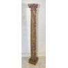 ANTICA GRANDE COLONNA LEGNO PIOPPO DORATO PILASTRO 1700 CAPITELLO CHIESA EPOCA