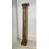 ANTICA GRANDE COLONNA LEGNO PIOPPO DORATO PILASTRO 1700 CAPITELLO CHIESA EPOCA