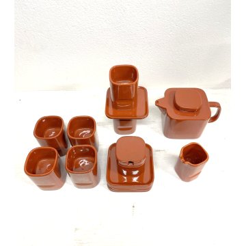 SERVIZIO THE 6 pers. Sakura DESIGN Makio Hasuike per CERAMICHE Franco POZZI 1967