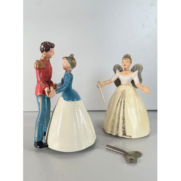 LOTTO 2 GIOCO VINTAGE WIND UP DANCING Cenerentola&Principe Azzurro FATA MADRINA
