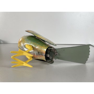 GIOCATTOLO LATTA UCCELLINO CANTERINO SONGBIRD TIN TOY Köhler (?) Germany '50s