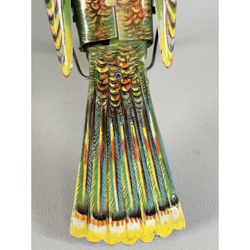 GIOCATTOLO LATTA UCCELLINO CANTERINO SONGBIRD TIN TOY Köhler (?) Germany '50s