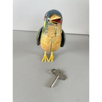 GIOCATTOLO LATTA UCCELLINO CANTERINO SONGBIRD TIN TOY Köhler (?) Germany '50s