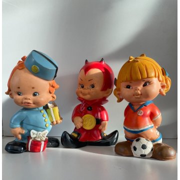 LOTTO 3 PUPAZZO GOMMA BIMBO Muñeco Goma COLLEZIONE VINTAGE Portugal SPAIN '60s