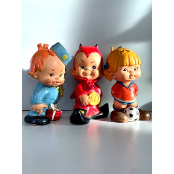 LOTTO 3 PUPAZZO GOMMA BIMBO Muñeco Goma COLLEZIONE VINTAGE Portugal SPAIN '60s