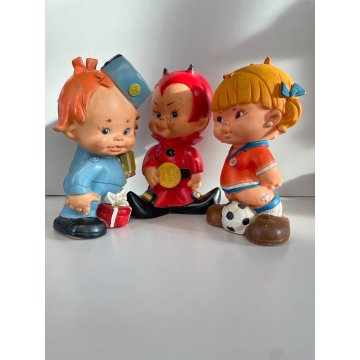LOTTO 3 PUPAZZO GOMMA BIMBO Muñeco Goma COLLEZIONE VINTAGE Portugal SPAIN '60s