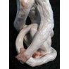 SCULTURA SCIMMIA CERAMICA SMALTO DIPINTA STATUA ITALIA TERRACOTTA SCIMMIETTA