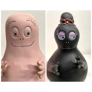LOTTO 7 FIGURE Barbapapa BARBAMAMMA PUPAZZI GOMMA VINTAGE FABIANPLASTICA 1974