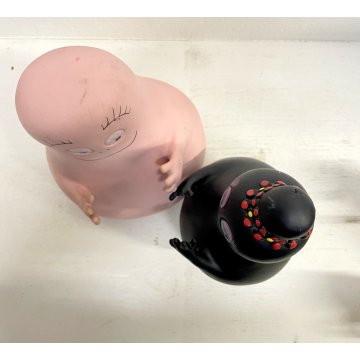 LOTTO 7 FIGURE Barbapapa BARBAMAMMA PUPAZZI GOMMA VINTAGE FABIANPLASTICA 1974