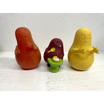 LOTTO 7 FIGURE Barbapapa BARBAMAMMA PUPAZZI GOMMA VINTAGE FABIANPLASTICA 1974
