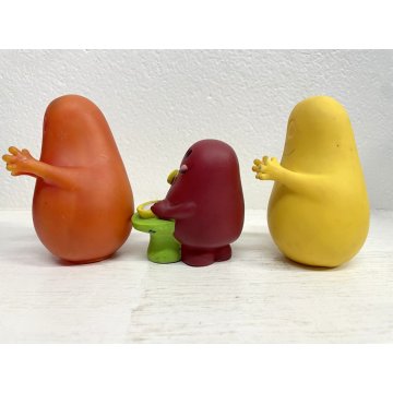 LOTTO 7 FIGURE Barbapapa BARBAMAMMA PUPAZZI GOMMA VINTAGE FABIANPLASTICA 1974