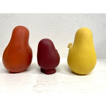 LOTTO 7 FIGURE Barbapapa BARBAMAMMA PUPAZZI GOMMA VINTAGE FABIANPLASTICA 1974