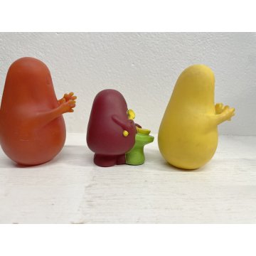 LOTTO 7 FIGURE Barbapapa BARBAMAMMA PUPAZZI GOMMA VINTAGE FABIANPLASTICA 1974