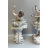 COPPIA BALLERINA CAPODIMONTE FIGURA STATUINA CERAMICA PORCELLANA PIZZO DONNA OLD