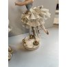 COPPIA BALLERINA CAPODIMONTE FIGURA STATUINA CERAMICA PORCELLANA PIZZO DONNA OLD