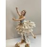 COPPIA BALLERINA CAPODIMONTE FIGURA STATUINA CERAMICA PORCELLANA PIZZO DONNA OLD