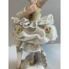 COPPIA BALLERINA CAPODIMONTE FIGURA STATUINA CERAMICA PORCELLANA PIZZO DONNA OLD