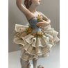 COPPIA BALLERINA CAPODIMONTE FIGURA STATUINA CERAMICA PORCELLANA PIZZO DONNA OLD