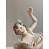 COPPIA BALLERINA CAPODIMONTE FIGURA STATUINA CERAMICA PORCELLANA PIZZO DONNA OLD