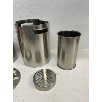 KIT PORTAGHIACCIO E PORTA BOTTIGLIA GIO PONTI CALDERONI ALPACCA ARGENTATO ITALIA