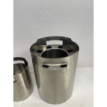 KIT PORTAGHIACCIO E PORTA BOTTIGLIA GIO PONTI CALDERONI ALPACCA ARGENTATO ITALIA