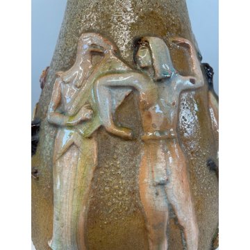 VASO TERRACOTTA FIGURE BALLERINE MUSICISTI NUDO EGIZI FAUNO DESIGN VINTAGE