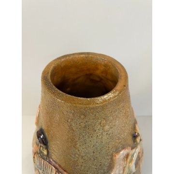 VASO TERRACOTTA FIGURE BALLERINE MUSICISTI NUDO EGIZI FAUNO DESIGN VINTAGE