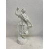 GRANDE SCULTURA CERAMICA DAMA BIANCA DONNA FIRMATA SC BASTONE FIGURA TUTTOTONDO