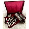 SET POSATE VINTAGE 90 pz 12 Pers. Martin METALLO ARGENTATO DECORO FLOREALE BAULE