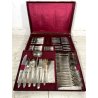SET POSATE VINTAGE 90 pz 12 Pers. Martin METALLO ARGENTATO DECORO FLOREALE BAULE