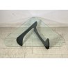 COFFEE TABLE IN-50 DESIGN Isamu Noguchi ANNI 70 LEGNO TAVOLINO VETRO SALOTTO old