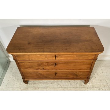 ANTICO COMÒ CASSETTONE 1800 CAPPUCCINO 3 CASSETTI LEGNO NOCE EPOCA CAMERA LETTO
