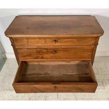 ANTICO COMÒ CASSETTONE 1800 CAPPUCCINO 3 CASSETTI LEGNO NOCE EPOCA CAMERA LETTO