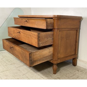 ANTICO COMÒ CASSETTONE 1800 CAPPUCCINO 3 CASSETTI LEGNO NOCE EPOCA CAMERA LETTO