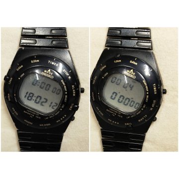 OROLOGIO POLSO Seiko A828-4010 Giugiaro DESIGN anni 80 cronometro VINTAGE WATCH