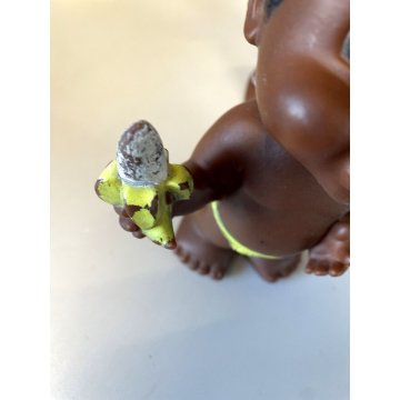 PUPAZZO GOMMA BIMBI AFRICANI LEDRA LEDRAPLASTIC COLLEZIONE VINTAGE 19 cm/h '60