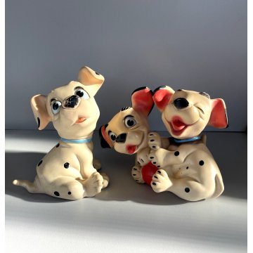 COPPIA DALMATA GOMMA CARICA 101 Walt Disney  LEDRAPLASTIC COLLEZIONE 18 cm 1963